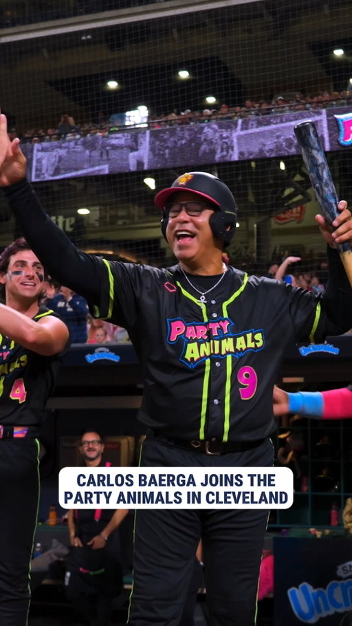 3x All-Star and 2x Silver Slugger Carlos Baerga returned to the home of the Cleveland Guardians to take an at-bat for the boys in black and pink 👏

#bananaball #partyanimals #ClevelandGuardians #mlbnews