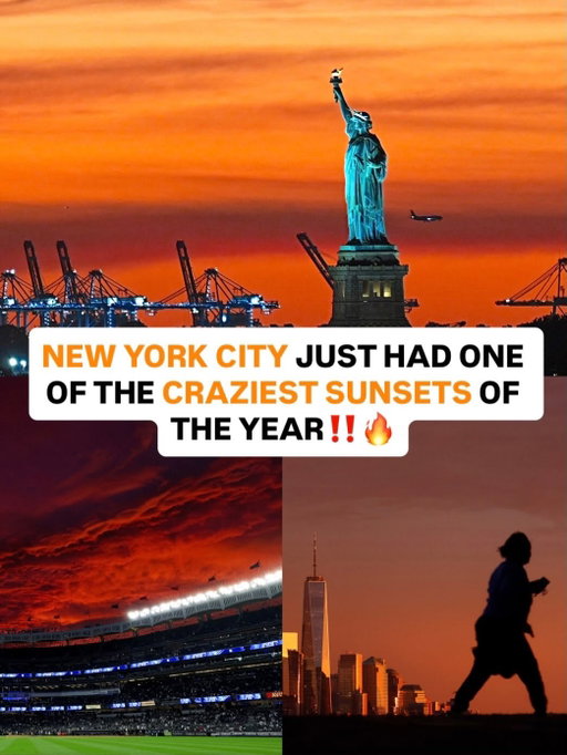 Follow @rap for more viral content‼️

New York City had a mind-blowing sunset on September 25th‼️🌆

A nor’easter, or powerful storm, is currently approaching the East Coast, which gave the sky an intense array of colors like orange, red and pink on Friday evening 👀

CNN reports that the nor’easter could cause wind gusts of 50 mph during the weekend in NYC, with a potential for coastal flooding and power outages.

What do y’all think of this sunset⁉️