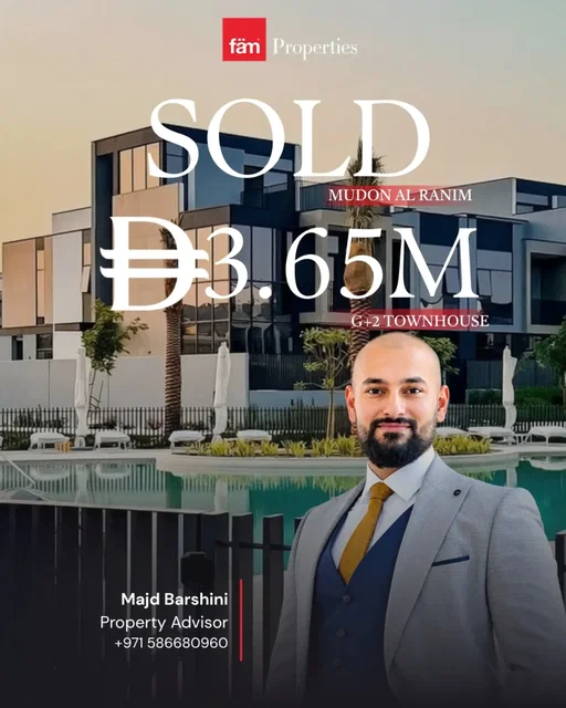 A successful sale in Mudon Al Ranim. 🏡✨

A G+2 townhouse successfully sold for AED 3.65M, reflecting dedication, expertise, and a strong commitment to our clients.

At fäm Properties, we are committed to delivering professional service and successful results at every step.

Trust. Expertise. Results. 🤝

🏢 Visit us at fäm Properties JVC Branch
Bluebell Residence, Shop 6, JVC, Dubai.

⭐ Read our Google Reviews — link in bio.

#famproperties #dubairealestate #mudonalranim #dubaiproperty #realestatedubai