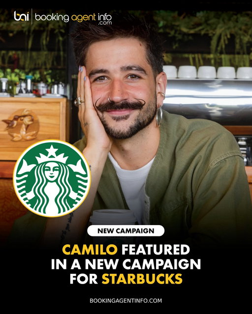 Camilo (@camilo) fronts a new campaign for Starbucks (@starbucks), targeted across the Latin American market.

The campaign centers on a series of immersive regional activations inspired by the Latin star’s deep personal connection with coffee culture and music. 

The launch ad spot opens on a classic Starbucks cup inscribed with the handwritten message "Bienvenido Camilo :)", before the singer picks it up, takes a lingering sip, and delivers a charming smile and wink directly to the camera.

The rich commercial alignment deepens Camilo’s high-profile brand presence, building on his previous global music integration with Coca-Cola for the COKE STUDIO platform.

The major regional campaign arrives during a triumphant 2026 stretch for the Colombian singer-songwriter. Building on the momentum of his latest studio album "Para Cuando Sean Mayores" and the launch of the Camilo Worldwide Tour 2026, Camilo continues to captivate millions of fans as one of Latin music’s most beloved and creative global icons.

Create a free account at BookingAgentInfo.com to be the first to know about new music brand partnerships.

Follow @bookingagentinfo_ for more.