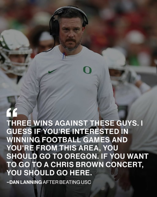 Dan Lanning was throwing some shots at USC after the game 😬😳

(📸 : Getty/ via X/@jordan_mendoza5 )