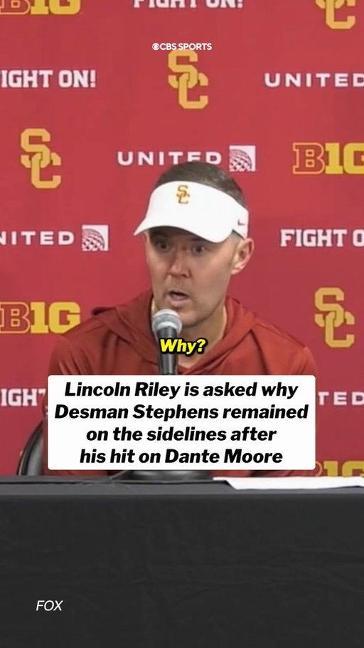 Despite being ejected from the game, Desman Stephens on the sidelines during the second half. (🎥: FOX)