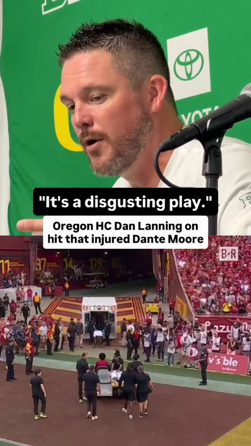 Dante Moore was stretchered off the field and hospitalized after taking a scary shot to the head vs. USC.

USC’s Desman Stephens II was ejected for targeting after the hit on Moore.

(via @briamaranthus)