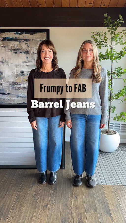 Comment SHOP for links!🔗 Barrel jeans… we thought they might drift off as a trend, but it seems they’re here to stay! How can we take them from Frumpy to FAB??✨

First, find a barrel jean that’s not TOO extreme, (these from @onequince are our pick!), wear a slimmer, lighter shoe, and show your waist to elongate your legs! We also added on-trend scarves to add visual interest. Tell us, would you wear barrel jeans??
HOW TO SHOP:
1️⃣Comment SHOP and we’ll send outfit links to your DM
2️⃣Click link in bio to shop on our LTK
3️⃣Watch our stories for links!🛍️

https://liketk.it/6nVLD
#over50style #fashionover40 #howtostyle #styletips #stylingtips 
Quince, barrel jeans, Splendid, cardigan, neck scarf, loafers