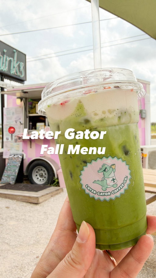 It might be pumpkin season but how about some caramel apple and maple blueberry instead?! 🍎🫐🍵☕️

My fellow Cajun ladies over at @latergatorcoffee have a new 🍁 Fall Menu 🍁 that’s screaming spooky swamp vibes with the Apple Gator 🍵 and the Rabbiteye Latte 🫐! Oh and Pumpkin Spice Beignets!

Swing on by for all the fall feels and get:
🍵 Apple Gator - sweet caramel apple matcha with topped with salted caramel cold foam and autumn sprinkles
☕️ Rabbiteye - maple blueberry latte topped with cinnamon
🎃 Pumpkin spice beignets - beignets topped with white chocolate and pumpkin pie spice
-
-
-
#coffeeshop #fallmenu #matchalatte #pumpkin #austintx
[ fall coffee menu, matcha, maple, caramel apple, coffee truck, caffeinate, beignets, pumpkin season ]