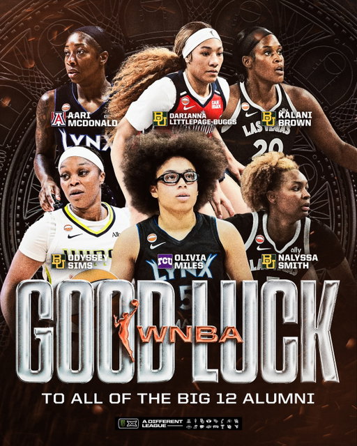 Good Luck to all our Big 12 Alums starting the @wnba Playoffs today 🍿
