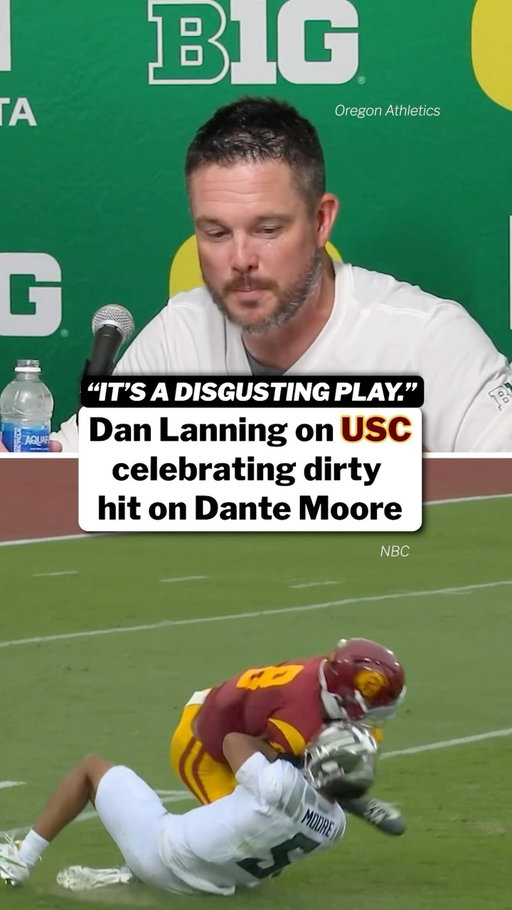Dan Lanning called the hit on Dante Moore “disgusting” but explained that he didn’t see Desman Stephens II celebrating afterward.
