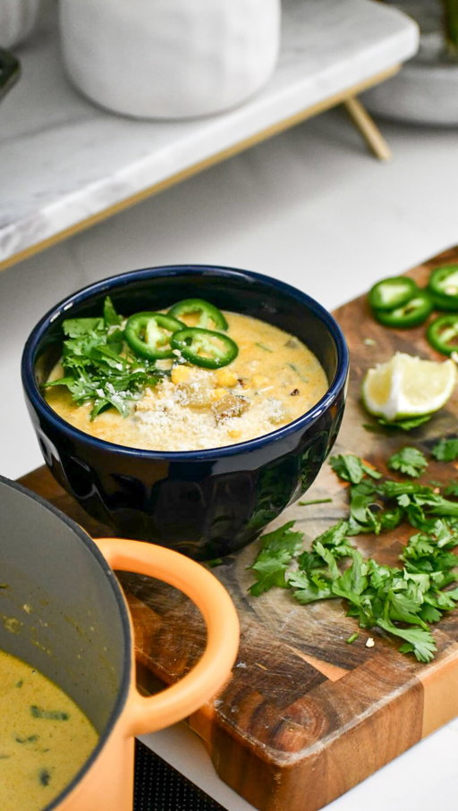 Soup season + one pot meals = my kind of dinner 

A kitchen gadget that actually earns its spot on my counter 🙌🏽

The bella MULTI Cooker has quickly become one of those things I find myself reaching for over and over. It’s 10 appliances in one, has a generous 7QT capacity, and can go from stovetop to oven, so there’s a lot you can make without pulling out half your kitchen.

I also love the ceramic nonstick coating because cooking and cleanup are seriously so easy. 

This is definitely one of those kitchen upgrades that makes everyday cooking feel a little easier and looks so pretty too!!

ELOTE CORN CHOWDER

2 tbsp butter
1 small onion – diced
1 poblano pepper – diced
1 large potato – diced
2–3 cloves garlic – minced
2 cups frozen or fresh corn
2 cups veggie broth
1 cup milk
1 tsp each: garlic + onion powder, smoked paprika, salt, sugar and oregano
1 bay leaf

#soupseason #onepotmeal #vegetarianrecipes
corn  elote chowders