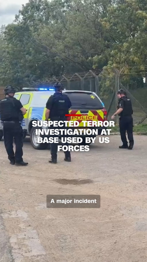 UK police arrested five men close to an airbase in England that is used by US long-range bombers on suspicion of terror and explosives offenses. CNN's Nic Robertson reports.