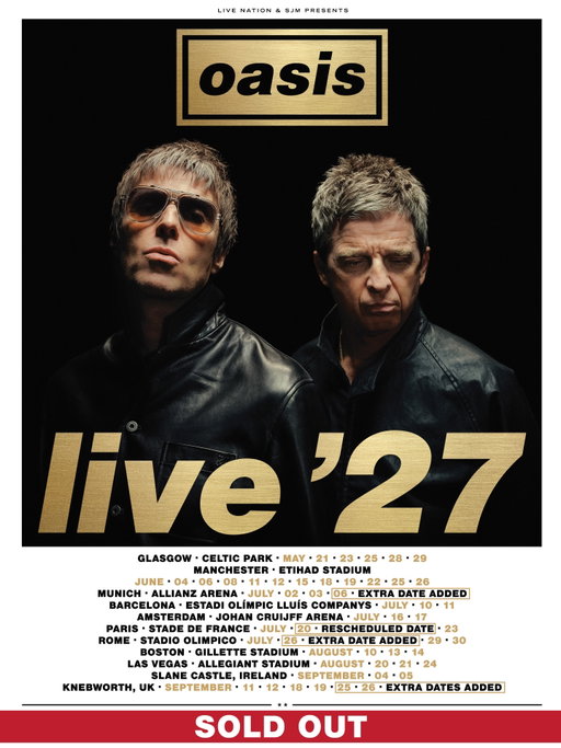 Tickets for Oasis Live ‘27 have now sold out.
See you in 2027!