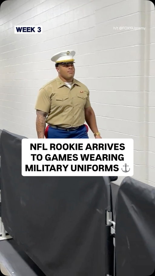 From Annapolis to the NFL.

Bengals rookie Landon Robinson is bringing his military service to game days.

Robinson, who played college football at Navy, arrived suited in his full Service Dress uniform ahead of Week 1 and wore his Working Dress uniform Sunday for Week 3.

After graduation, Robinson was commissioned as a second lieutenant in the U.S. Marine Corps. He explained after the NFL Draft that he would serve a 10-year reserve commitment while pursuing his football career ⚓️🏈