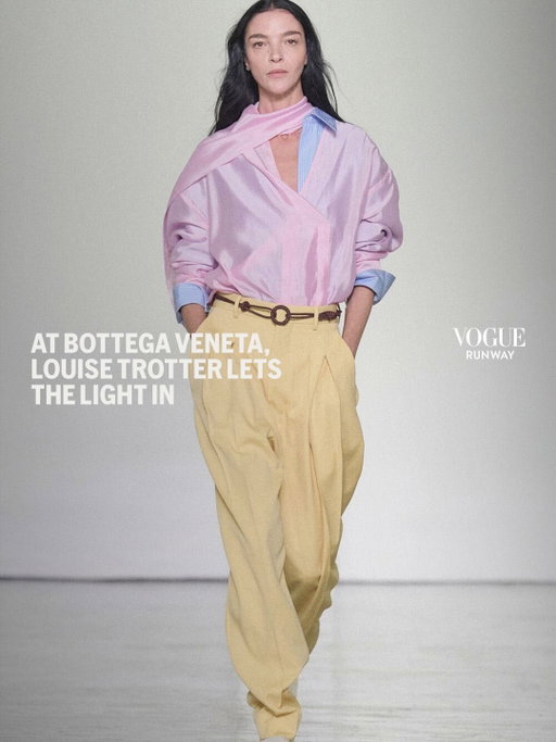 @Louise_Trotter_’s Bottega Veneta, like her predecessor’s, caters to an arty crowd that puts a high premium on craft and creativity, all the way down to the earrings, which looked sculpted from clay or were woven from leather and were often worn mismatched. See every look from Trotter’s spring 2027 collection, and read the full review from @Nicolephelps at the link in bio.