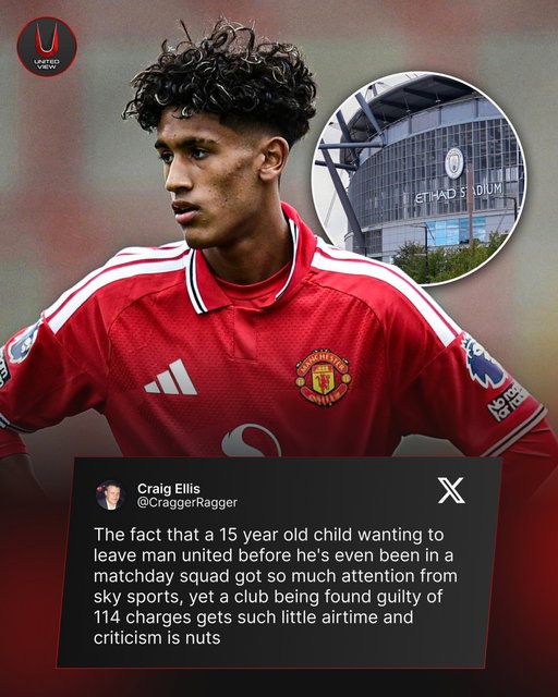 JJ Gabriel’s situation became headline news. The Man City charges case? Almost complete 𝐒𝐈𝐋𝐄𝐍𝐂𝐄 from Sky Sports. 🤐

Why is a 15-year-old facing more scrutiny than one of the biggest cases in Premier League history? 🫵

#ManUnited #JJGabriel #ManCity #UnitedView