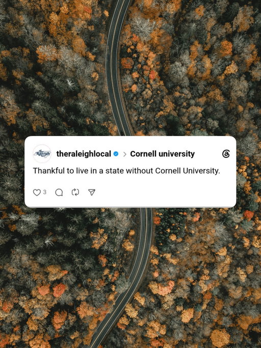 Grateful to live in a state without Cornell University. A student says she was drugged and assaulted by seven fraternity members, and some of them reportedly got essays as discipline. Essays. I’m furious.