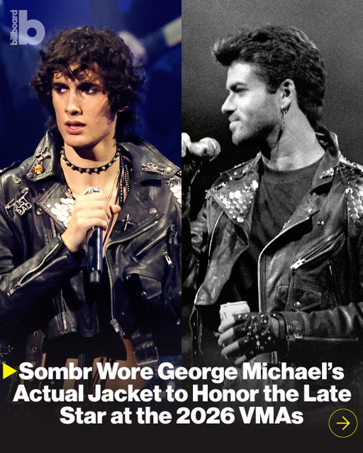 sombr wore George Michael's customized leather jacket from his Faith tour to honor the late pop star at the #VMAs ⭐⁠
⁠
See our list of VMAs winners at the link in bio.