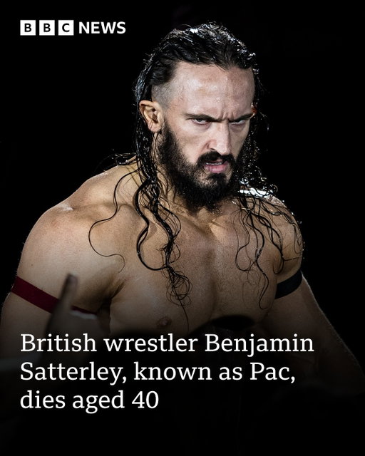 British wrestler Benjamin Satterley, known as Pac, has died, his representatives have confirmed.
 
All Elite Wrestling (AEW) said it was "saddened to announce the passing" of Satterley, 40, who they said had signed with them in 2019.
 
The wrestler's death was confirmed just a day after he participated in AEW's "All Out" event at an arena in Chicago on Saturday evening.
 
"A native of Newcastle upon Tyne, England, Satterley began his wrestling career in 2004 and went on to perform for wrestling organizations all over the world, captivating fans with innovative high-flying moves and incredible in-ring ability," AEW said in a statement.
 
No cause of death has been provided.
 
Tap the link in @BBCNews's bio for more on this story.
 
(📷 Getty)
 
#BBCNews