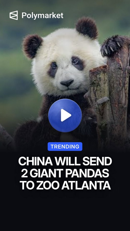 Chinese President Xi Jinping announced during a meeting with President Donald Trump that two giant pandas, Ping Ping and Fu Shuang, will soon be sent to Zoo Atlanta, calling them “envoys of friendship” between China and the U.S.

The pair will come from the Chengdu Research Base of Giant Panda Breeding under a new conservation agreement between the zoo and the China Wildlife Conservation Association. 

Xi said the pandas are expected to arrive in “a few days,” though Zoo Atlanta has not publicly confirmed an exact date.

The move revives Atlanta’s long-running panda program after its previous pandas returned to China in 2024. 

Giant pandas have been a symbol of U.S.-China ties since Beijing gifted a pair to Washington’s National Zoo in 1972, with China’s panda loan program becoming one of its most recognizable forms of soft-power diplomacy.

Traders predict a 10% chance the U.S. and China will agree to pace the AI frontier this year.
