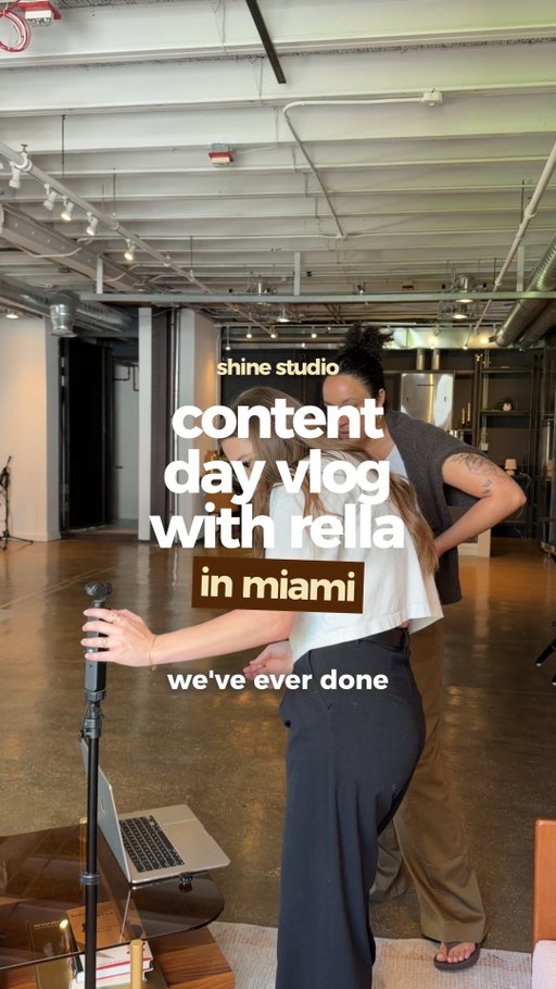 Inside our biggest content day yet 🌴✈️💻

@withshinestudio flew to Miami for 24-hours to kick-off monthly content with @getrella. 🎉

And we had an ambitious shot list...
✅ capture a season campaign
✅ batch founder talking head videos
✅ build an entire b-roll library from scratch

It was such a fun day and way to start our content together!!

Content Days are one of our favorite ways to start with a new client because we get to execute their strategy IRL.

Our monthly client roster is currently open, and we're truly full-service meaning Content Days are built-in to our packages. 🎥

Comment "INFO" or head to the link in bio to apply for monthly video content!! ✨