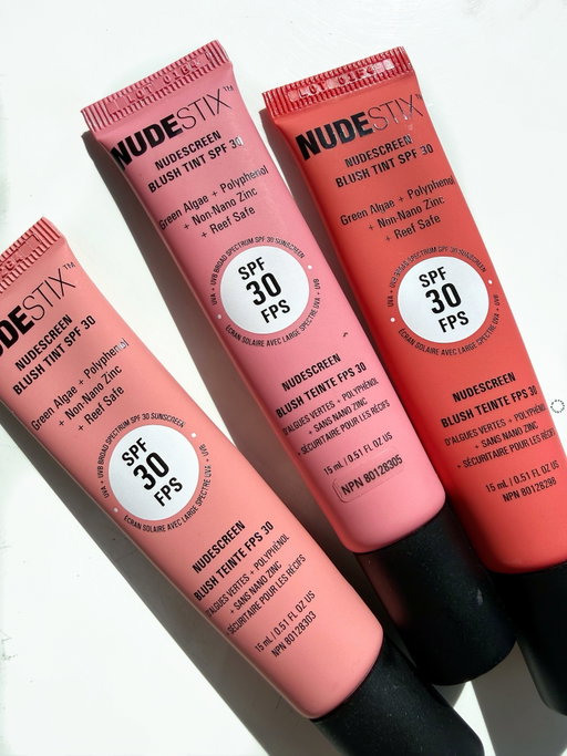 NUDESTIX Nudescreen Blush Tint SPF 30. Have you tried these yet?? Nudestix definitely knows their blush formulas, but wow this formula blows me away! I absolutely love that this multi-use product includes SPF!! Are these on your radar yet?? @nudestix 

Shades: 
Pink Sunrise - A cool fresh pink
Strawberry Sunburst - A warm, rich coral-red
Sunny Sweet Cheeks -  A warm, soft coral-pink

WHAT IT IS:
A multi-tasking liquid blush tint with SPF 30 for cheeks, eyes, and lips. Delivers fresh, soft color while protecting against UVA/UVB rays, blue light, and environmental stressors. Clean, vegan, reef-safe formula made with 100% mineral non-nano zinc oxide.

@taylor_frankel @ally_frankel 

#nudestix #nudestixblush #nudescreenblushtint #blush #blusher