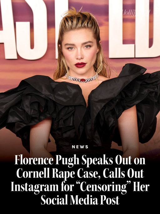 #FlorencePugh ardently spoke out on social media about an alleged sexual assault that took place in 2024 at Cornell University, later noting that her post had been “censored“ by Instagram. ⁠
⁠
After sharing her initial statement, Pugh noted that posts appeared to be “censored,“ writing later on Sunday, ”Am I being censored for talking about rape?”⁠
⁠
In attempting to review Pugh’s earlier post, users were given a sensitive content warning by the social media site that obscures the content of the post. THR has reached out to Meta for comment, but has yet to hear back.⁠
⁠
Read the full story, including her full statement, at the link in bio.