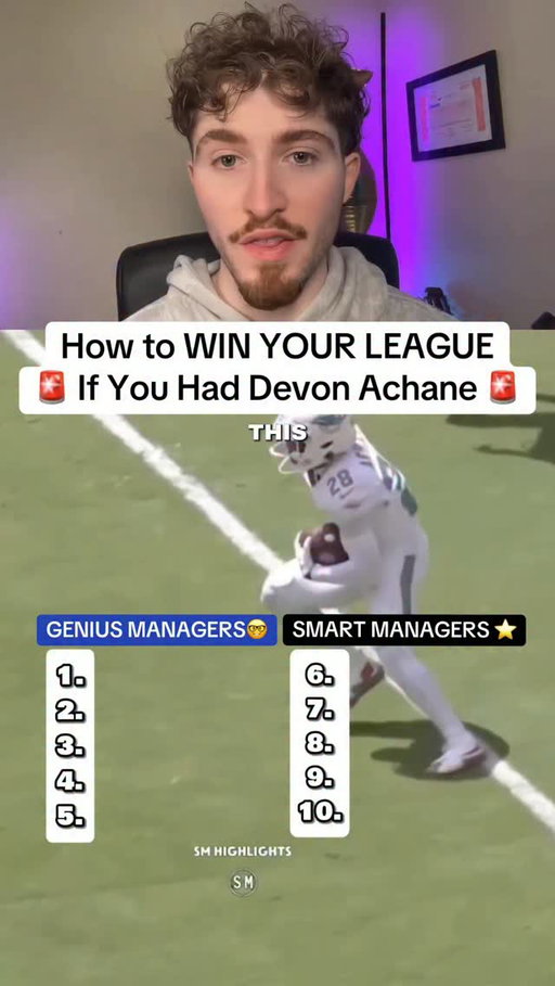Do THIS ASAP if you had Devon Achane in fantasy football 🤯 #devonachane #fantasyfootball