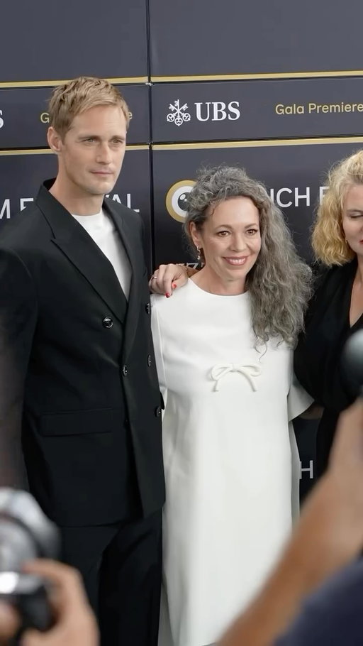 Olivia Colman and Alexander Skarsgård arrive at @zurichfilmfestival for WICKER.