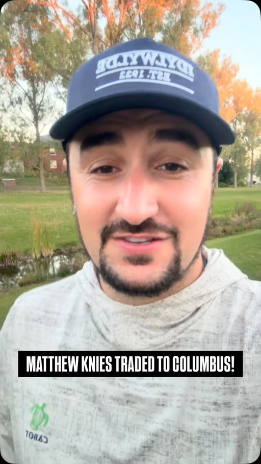 A statement to Leafs Nation from @tommy.vlahos on Matthew Knies being traded to Columbus for Kirill Marchenko. #BELEAF 🍁