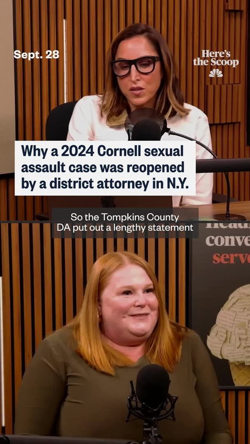 A New York district attorney is reopening an investigation into an alleged "gang-rape" at Cornell University in 2024 after a former student, identified as Jane Doe, filed a civil lawsuit against the university and others earlier this month. NBC News legal analyst Misty Marris explains what role new evidence, including social media messages written that night, may play.