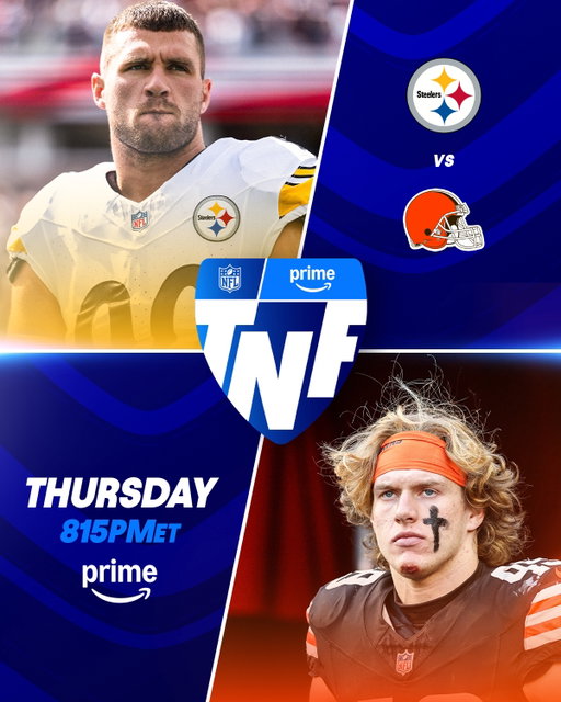 An AFC North rivalry takes the spotlight on TNF 😤

PITvsCLE – Thursday 8:15pm ET on Prime Video
Stream on @nflplus