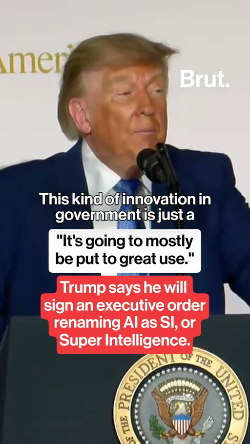 "This is not artificial... It's superior intelligence."

Trump said Tuesday that he plans to sign an executive order to officially change the name of artificial intelligence to "Super Intelligence" (SI) in the United States.

The announcement comes as Trump continues to dismiss warnings from executives and government leaders about the dangers of AI development. The president stated that he will "never stifle" the progression of technology in the U.S.

Trump also used the announcement as an opportunity to criticize media, deciding that he would now change his commonly used term "fake news" to "artificial news."

The president stated that he wants to "win" the race of technological development against China, stating that "whoever wins super intelligence wins."

#SuperIntelligence #ExecutiveOrder #ArtificialIntelligence #Trump