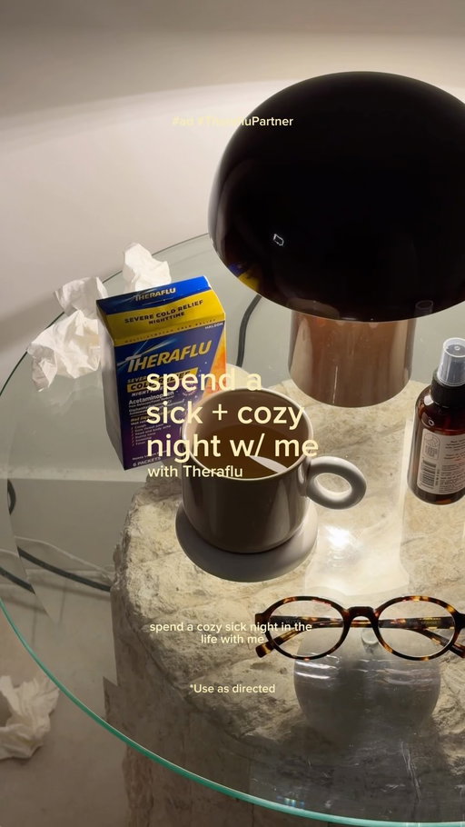 #Ad #TherafluPartner A cozy sick night isn’t exactly the plan… but if it happens, this is what it looks like 🤍 Shop Theraflu through the link in my bio!