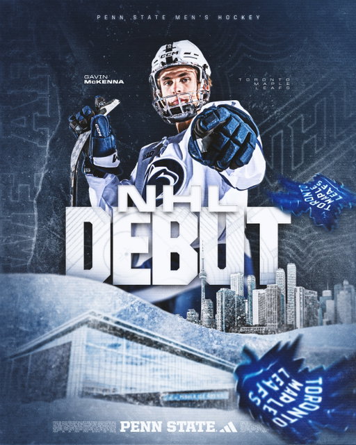Former Nittany Lion and No. 1 overall pick, Gavin McKenna set to make NHL debut with Maple Leafs on Tuesday night!! 🇨🇦🏒

#WeAre #HockeyValley #PassionNeverSleeps