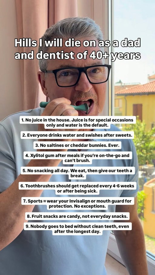 These are some of the little habits that helped my wife and I raise three daughters cavity-free. Follow along for more wisdom from 40 years of dentistry @askthedentist