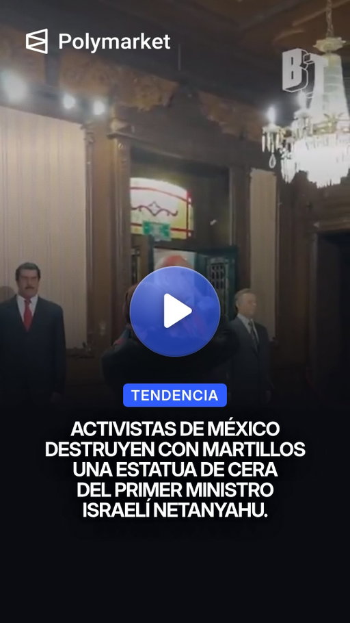 Activistas en México destruyeron con martillos una estatua de cera del primer ministro israelí, Benjamin Netanyahu. La acción fue registrada en video y rápidamente se difundió en redes sociales, generando reacciones y debate entre los usuarios.

Sigue a @polymarketespanol para seguir los mercados que mueven el mundo.