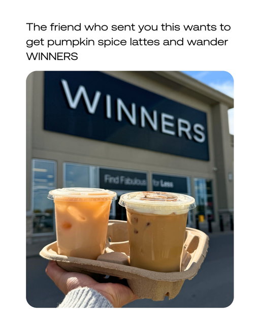 Fall calls for PSLs and shopping with your besties 🖤🍂
 
-
 
L’automne, c’est fait pour les lattés à la citrouille et les virées de magasinage entre amis 🖤🍂
 
#WINNERSFabFinds #WINNERSCanada #TrouvaillesWINNERS
