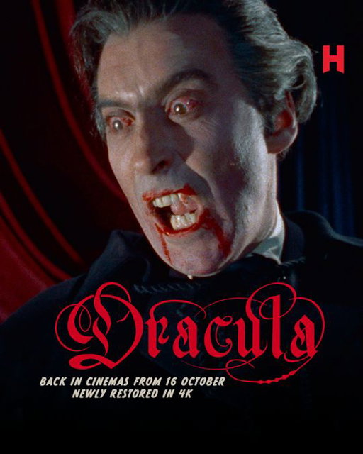 Mark your calendar 🗓️ as Dracula is returning to the big screen like never before!

This October, rediscover the landmark Gothic horror that cemented Hammer Films' reputation as the leading force in modern horror cinema and introduced audiences worldwide to Christopher Lee's definitive interpretation of Bram Stoker's immortal vampire.

Painstakingly restored by Hammer in 4K from the best existing film elements, this epic release includes footage believed lost for over six decades — deemed too shocking for 1958 audiences and previously unseen in the UK and the US.

Hitting cinemas from 16 October — Find your nearest screening now. Link in bio 🎟️

#Dracula #4K #4KRestoration #TerenceFisher #PeterCushing #ChristopherLee #film #horrorfilm #horror #horrorfan #Hammer #Hammerhorror #Hammerfilm #Hammerfan #comingsoon #specialevent #incinemas @hammer_films