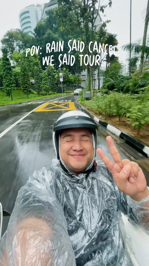 POV: Rain said cancel. We said tour. 🌧️🏍️

Exploring the city with Singapore Sidecars was a whole different experience! Cruising through heritage neighborhoods, iconic streets, and hidden corners… Even the rain couldn’t stop us.

Definitely one for the Singapore itinerary! 

#foodtripbakamo #singapore #visitsingapore #singaporesidecars #vespa