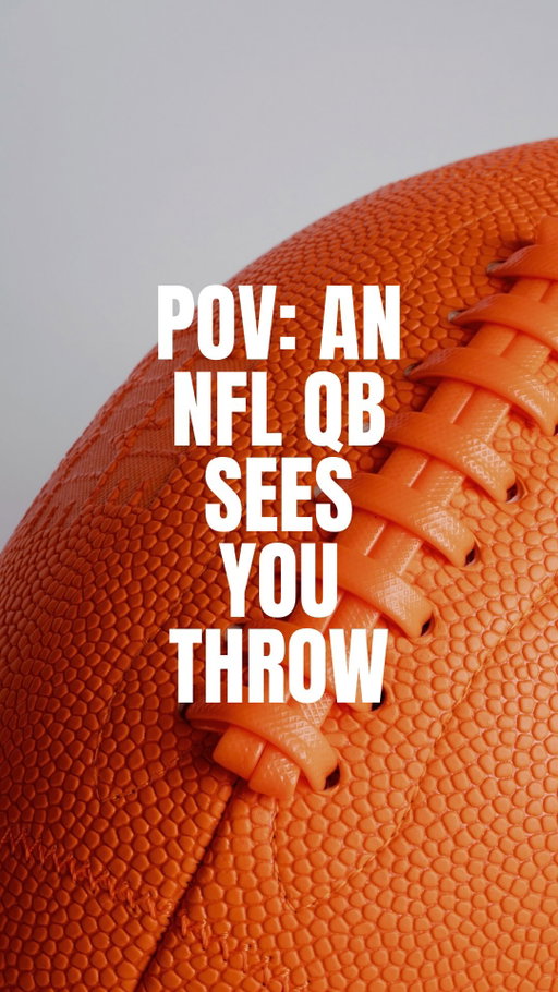 A few simple fixes can completely change your throw. 🏈

→ Don’t release it too early: 
On this throw, carrying the ball just a little farther through the motion helped clean up the trajectory.
→ Think about skipping a rock:
Not the arm angle — the quick, loose whipping motion. Bring that same feeling into your throw instead of pushing the football.
→ Get your front foot toward the target:
That gives your back hip room to rotate through the throw instead of getting stuck behind you.
→ Stay level through your hips:
Instead of falling off to the side, rotate through and let the throwing arm follow what the hips started.

None of these were huge changes, just small adjustments until everything started working together.
And then… money. 🎯