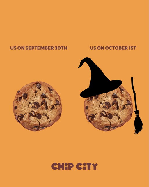 🎃 The switch happens FAST.

Who else is ready for spooky season? Tell us below. 👻

#ChipCity #SpookySeason #Halloween #CookieLovers #October