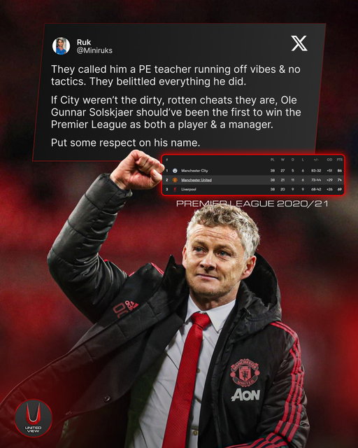 They called him a “PE teacher” and belittled everything he achieved, but Ole Gunnar Solskjær could still be remembered as a Premier League winning Man United manager. 🤯

Put some RESPECT on Ole Gunnar Solskjær’s name! 🫡🔴

#ManUnited #Solskjaer #PremierLeague #UnitedView