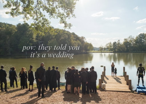 It was in fact not a wedding.

Relive the experience of Avengers Endgame: Encore back on the big screen, in theaters everywhere. Get tickets now at the link in bio.
