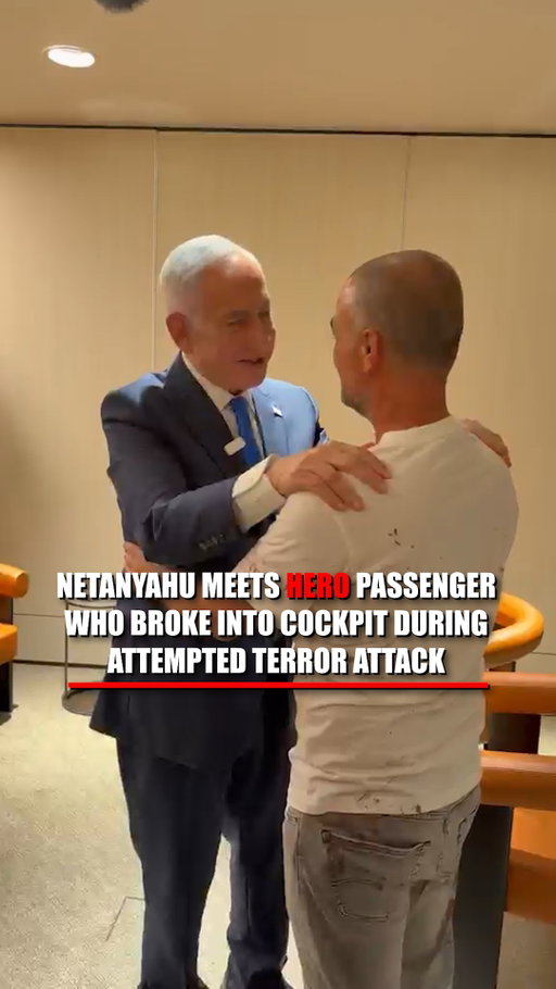 BREAKING: Israeli Prime Minister Benjamin Netanyahu meets Yaniv, the hero passenger who helped storm the cockpit and stop an apparent attack aboard an Israel-bound Flydubai flight.

Yaniv sprang into action as chaos erupted aboard the flight, helping subdue the attacker before crew members traveling aboard the flight took control and safely landed the plane.

Netanyahu says one pilot stabbed the other and attempted to crash the aircraft. Israeli authorities are investigating the incident as a possible terror attack.