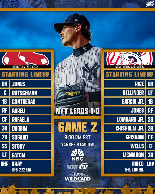 Max Fried on the bump as the Yankees look to complete the Wild Card series sweep over Boston