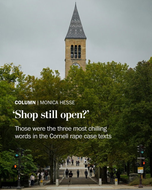 A lawsuit alleges that members of Cornell's Chi Phi fraternity drugged and raped a woman in October 2024. Group texts reportedly show fraternity members discussing the incident.

At least one defense lawyer representing an accused fraternity brother has said that his client is innocent, that he briefly walked in the room when the woman was still clothed and then left. Cornell said that the university had “investigated and adjudicated the allegations consistent with university policies.” The lawsuit states that when the woman reported the incident to the Cornell police, the alleged perpetrators were temporarily suspended but allowed to “mitigate their conduct” by writing essays.

“The presence of a group text is both gobsmacking and banal. It conveys that whatever was happening in that room — however drunk or drugged everyone was in that room — several people still thought to document the evening in real time,” writes Post critic Monica Hesse. “To make it a bonding experience. To make it a party. To make sure everyone got to the shop before the shop woke up or tried to hide under covers or started crying or wished to get out of that room or did whatever else it is that shops do.”

Read more by tapping the link in our bio.