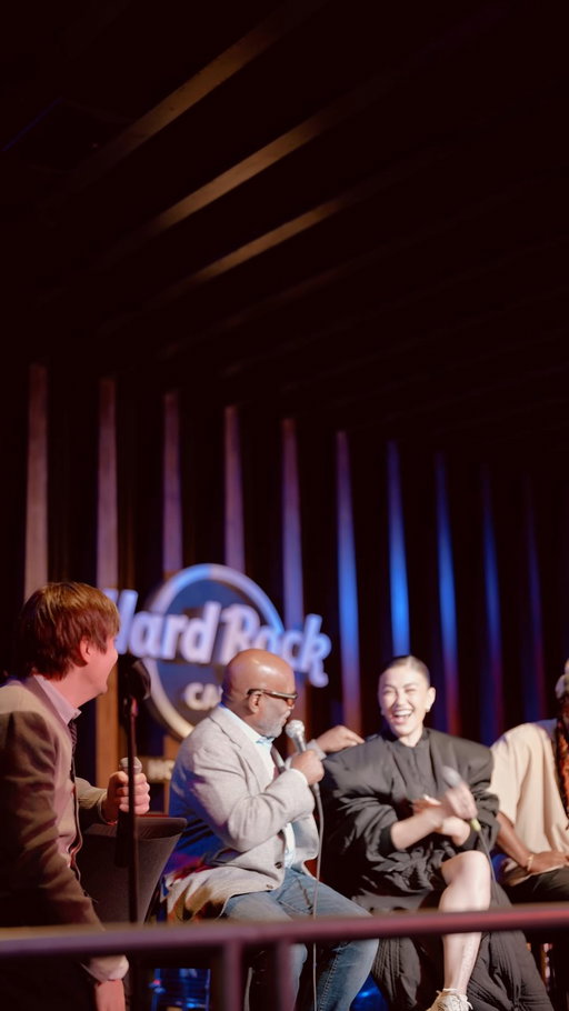 What an amazing turn of events. Still can’t believe I got to be surrounded by people I admire so much, THE LEGEND @la_reid , Grammy award winning producer and friend @kizzowhatitfeellike @jimbeanzofficial , @dan_rizzuto @zachsang — who joined me on the panel to talk about my music, my journey, and the moments that brought me here. 

Thank you @primevideo @amazonmgmstudios @reacherprimevideo for supporting this moment and contributing Lila Hoth’s wardrobe from Reacher to the display. 🖤

And thank you @hardrockcafe for recognizing my journey and giving a piece of my story a permanent home in Hollywood.

A piece of the journey now lives here forever.
Legacy made. ❤️‍🔥
