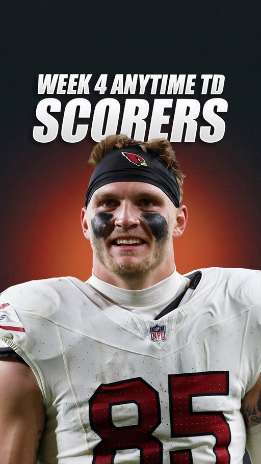 Week 4 NFL anytime touchdown scorers predictions #nfl #week4 #fyp