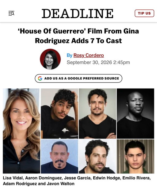 I’m starting to Believe Again. 
I’m starting to Believe that things are working out for me. 

To @hereisgina my Director extraordinaire. 
To @pinchecubria the man, the Braveheart who wrote this powerful story. 
To @scottbudnick1 the legend producer who helped piece it all together as he so does. 

Thank you.
Thank you to the other producing partners, execs, dept. heads cast and crew for having me. 

To @bettymaecasting for bringing it to life. 

From the pa’s to the background, to the transpo teams taking us to and from.
Thank you. 

To my wonderful team who keep on pushing me to be my best. @thereverendbisig @canopymediapartners @paradigmtalentagency @hola_ivana @nathaliedidier 

From the bottom of my heart,
Thank you for believing in me, and reminding me to also believe in myself. 
You all don’t know how much this means to me. 
Los Quiero. 

HOUSE OF GUERRERO 
🥊💥