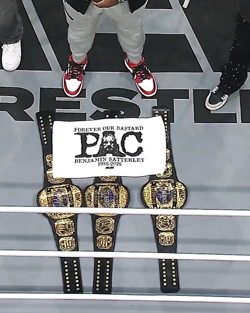 The New Level & @swerveconfident pay homage to PAC, one of the greatest AEW World Trios Champions of all time, and one of the greatest people we will ever know. @truekofi @austincreedwins 

Watch #AEWDynamite A Tribute to PAC on TBS & HBO Max