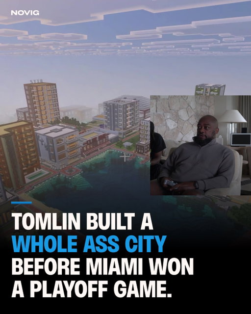 ‪🚨 UPDATE: I spent my Wednesday night watching a former NFL coach explain his Minecraft hotel’s amenities... And yes, I’ll be there for the next episode 👍

Here is everything former Steelers Head Coach Mike Tomlin just revealed from his Minecraft World:

‪▪️City built around the water‬
‪▪️1st Building: Boutique Hotel‬
‪▪️Features a luxury spa ‬
‪▪️Therapy rooms‬
‪▪️Ballroom with glass ceiling‬
‪▪️Mens and Women’s restrooms ‬
‪▪️Restaurant with balcony seating‬
‪▪️Underground speakeasy‬

‪The underground speakeasy even has a glass wall to look into the bay of water outside…‬

‪Follow @Novig to ensure your covered for the next Mike Tomlin Minecraft world episode
