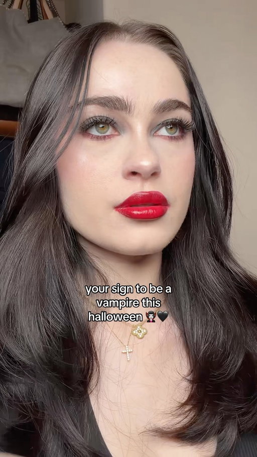 vampire makeup tutorial coming tomorrow for the first of many halloween looks 🧛🏻‍♀️🦇🖤 #halloweenmakeup